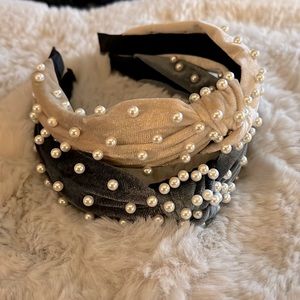 Bundle of Pearl Velvet Headbands